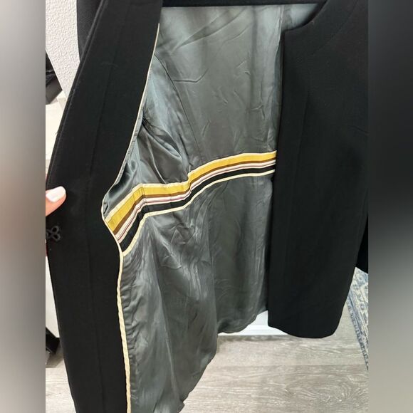 J Crew Women's Coat Wool Blend Long Black Fitted Size 10 Work Travel Casual - Picture 5 of 8